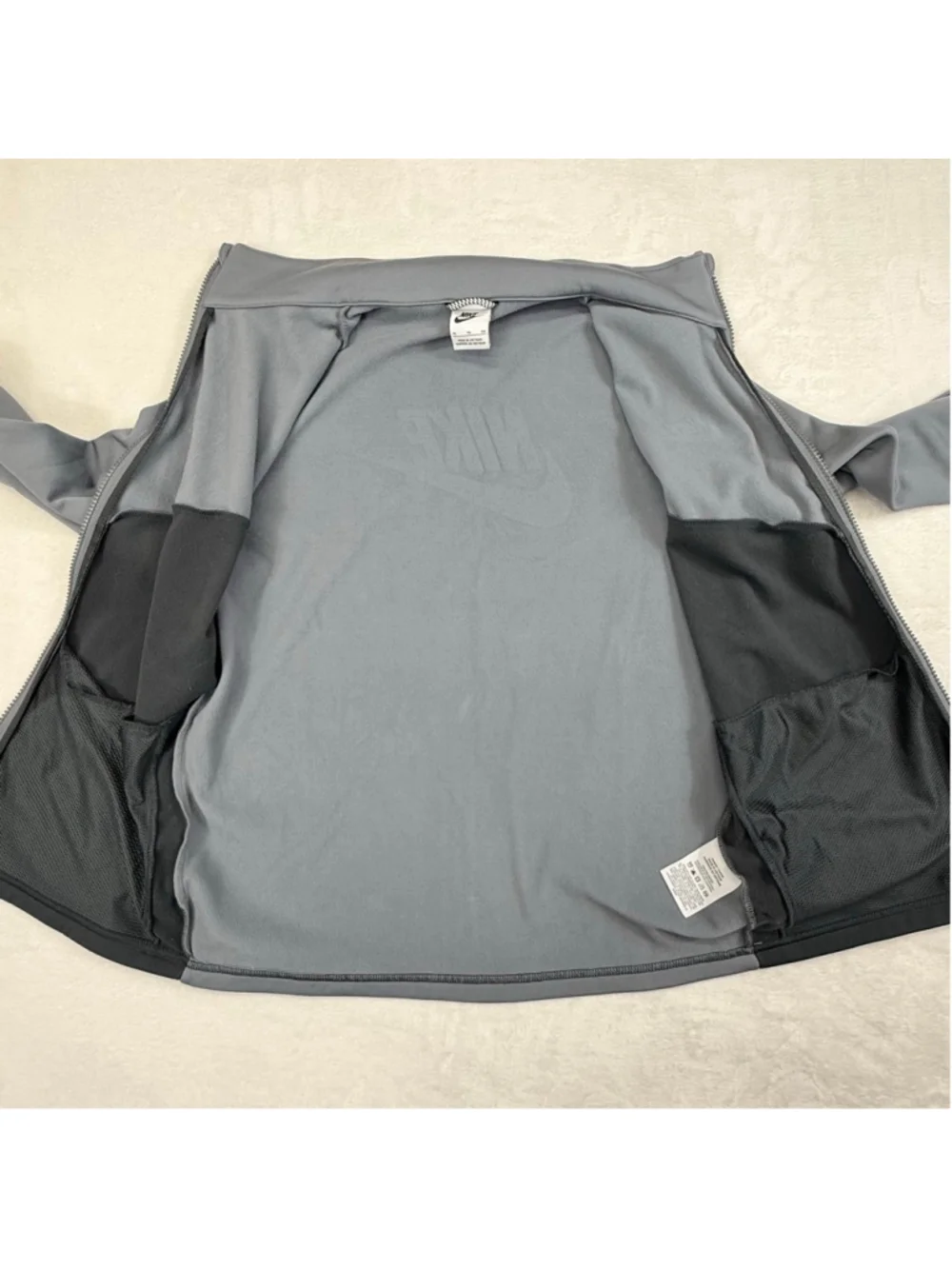 Boys Nike Gray Black Full Zip Track Jacket XL